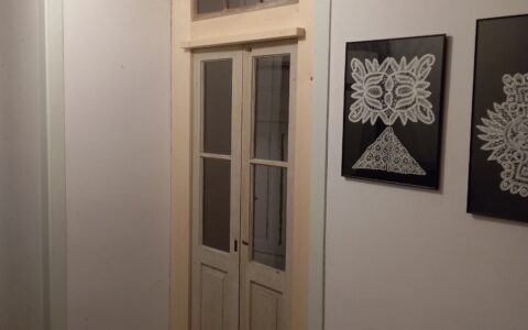 Wohnungstüre (Alte balkontür) mit neuem Fichtenrahmen